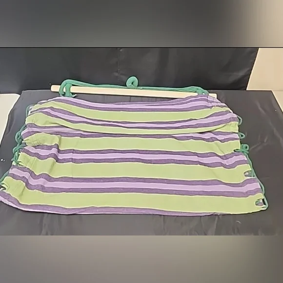 Hammock Hanging Rope Chair Swing Seat Set With 2 Pillows Green And Purple - Picture 3 of 11